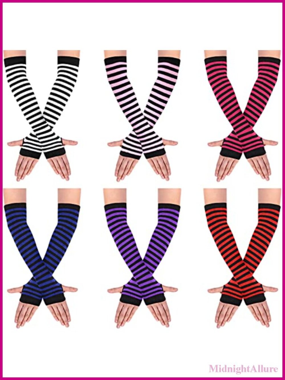 Long Fingerless Gloves Arm Warmers Thumb Hole Knit